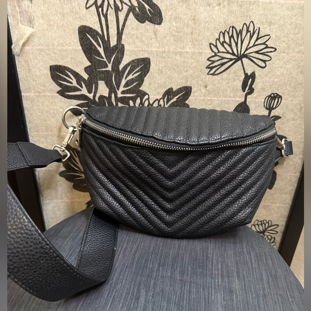 Black Quilted Leather Crossbody Bag
